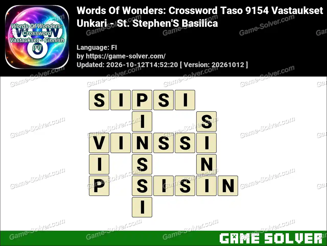 Words Of Wonders: Crossword Taso 9154 Vastaukset – Unkari – St. Stephen’S Basilica